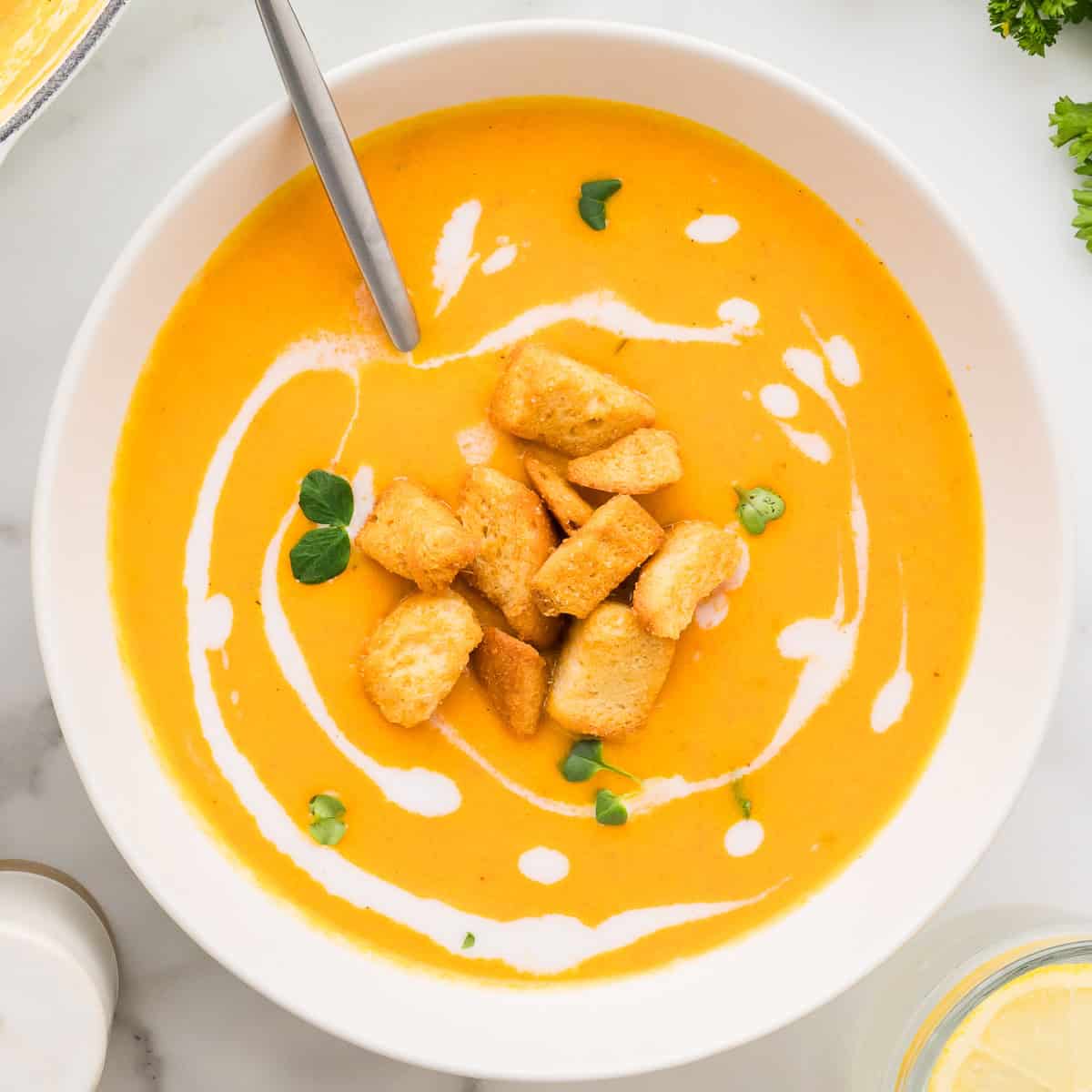 6. Butternut Squash Carrot  & Ginger Soup