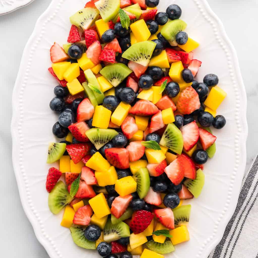 Fruit Salad with Honey Lime Syrup